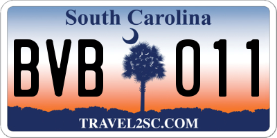 SC license plate BVB011