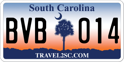 SC license plate BVB014