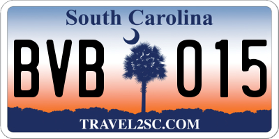 SC license plate BVB015