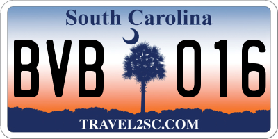 SC license plate BVB016