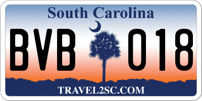 SC license plate BVB018