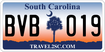 SC license plate BVB019