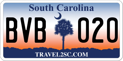 SC license plate BVB020