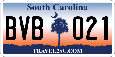 SC license plate BVB021