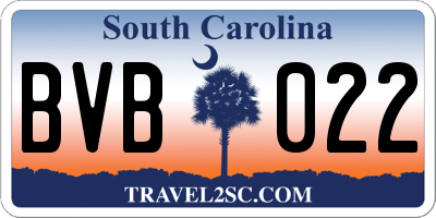 SC license plate BVB022