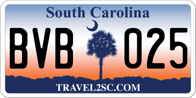 SC license plate BVB025