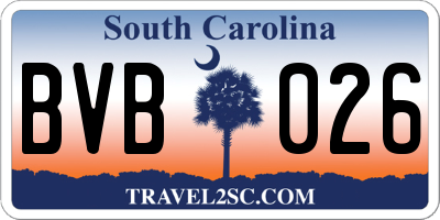 SC license plate BVB026