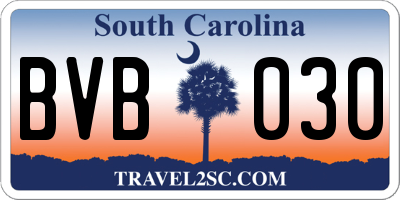 SC license plate BVB030