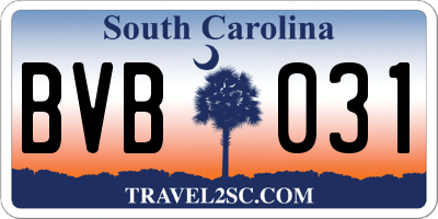 SC license plate BVB031