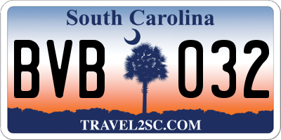 SC license plate BVB032