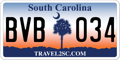 SC license plate BVB034