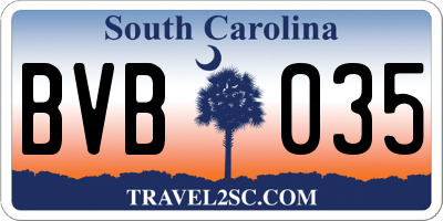 SC license plate BVB035