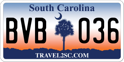 SC license plate BVB036