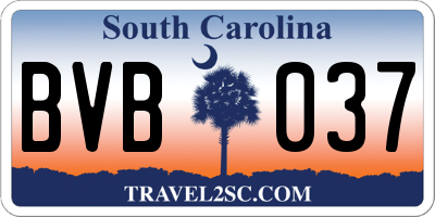 SC license plate BVB037