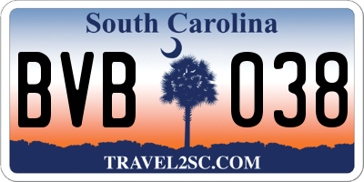 SC license plate BVB038