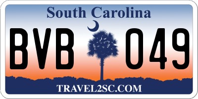SC license plate BVB049