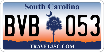 SC license plate BVB053