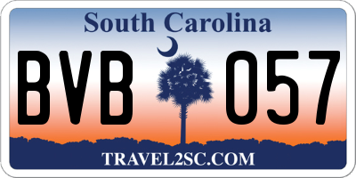 SC license plate BVB057