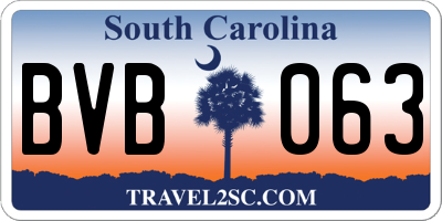 SC license plate BVB063