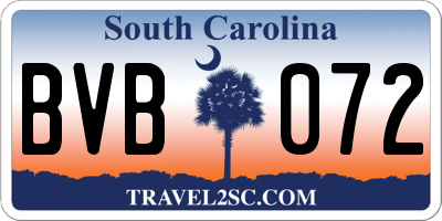 SC license plate BVB072