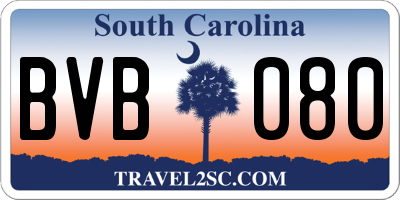 SC license plate BVB080