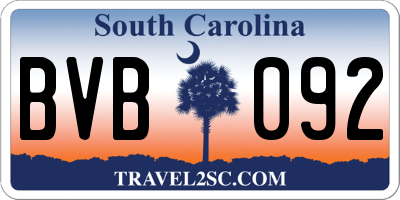 SC license plate BVB092