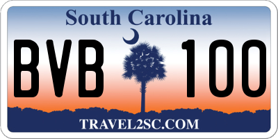 SC license plate BVB100