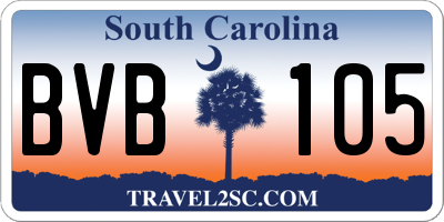 SC license plate BVB105