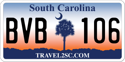 SC license plate BVB106