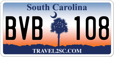 SC license plate BVB108