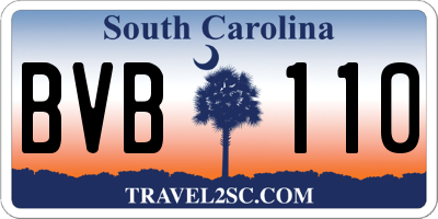 SC license plate BVB110