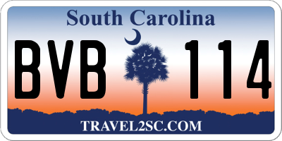SC license plate BVB114