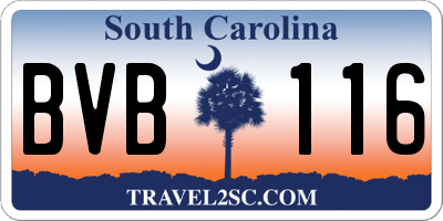 SC license plate BVB116
