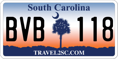 SC license plate BVB118