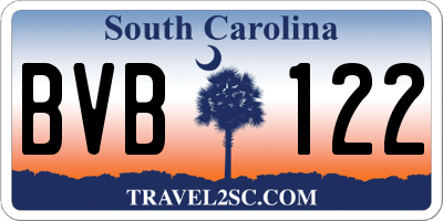 SC license plate BVB122