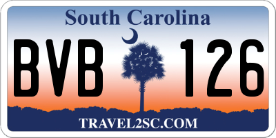 SC license plate BVB126