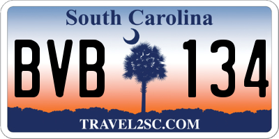 SC license plate BVB134