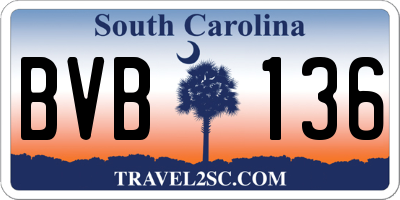 SC license plate BVB136