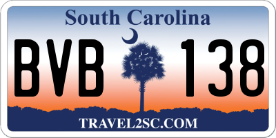 SC license plate BVB138