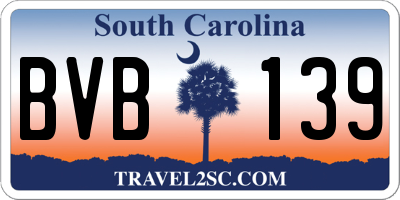 SC license plate BVB139