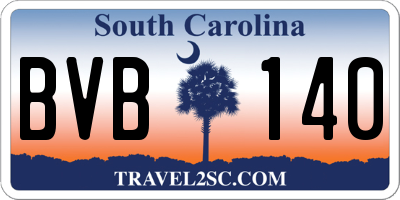 SC license plate BVB140