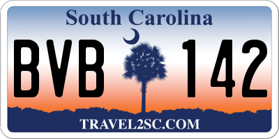 SC license plate BVB142