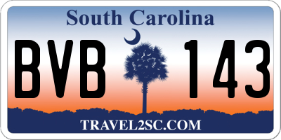 SC license plate BVB143