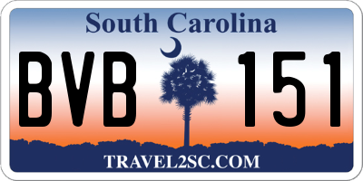 SC license plate BVB151