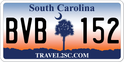 SC license plate BVB152