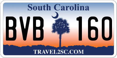 SC license plate BVB160