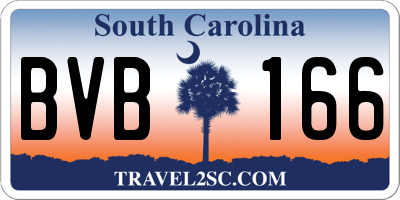 SC license plate BVB166