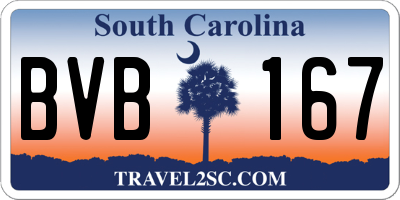 SC license plate BVB167