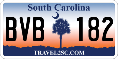SC license plate BVB182