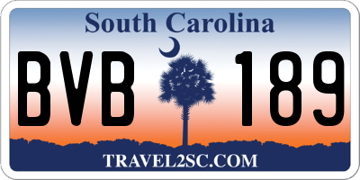 SC license plate BVB189